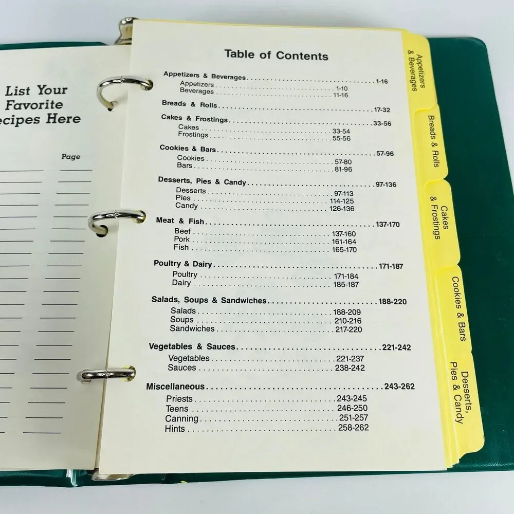 St. Patrick's Catholic Church Cookbook Fremont NE 1989 Ring Binder Cookbook